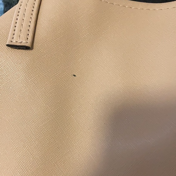 NWOT tote bag set Saffiano pattern lightweight Celine-style beige black - Picture 3 of 4